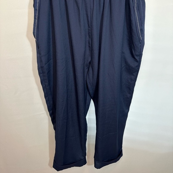 Forla Paris Womens Size L Jumpsuit Sleeveless Striped Pockets Lightweight Boho - Picture 11 of 16